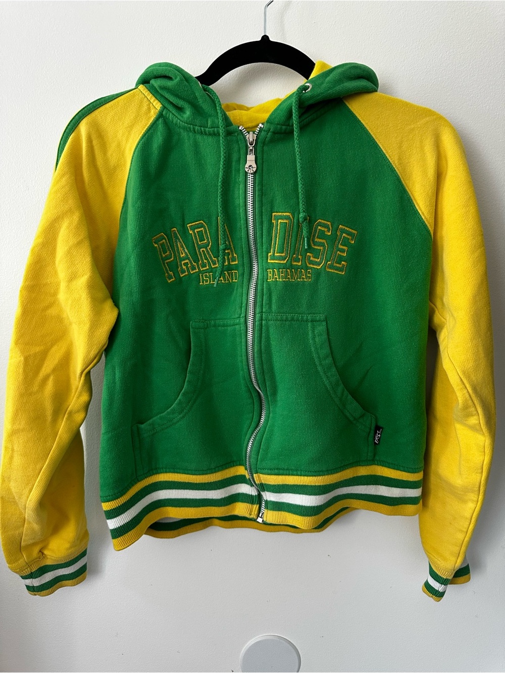 Paradise Island Green & Yellow Zip Hoodie - Kids